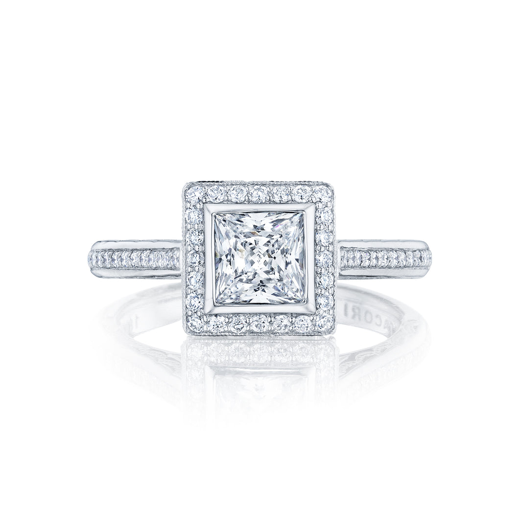Tacori 18k White Gold Starlit Princess Diamond Engagement Ring (0.33 CTW)