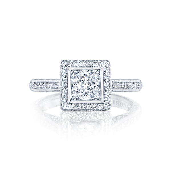 Tacori 18k White Gold Starlit Princess Diamond Engagement Ring Setting  (0.33 CTW)