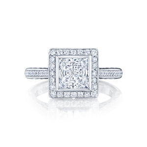 Tacori 18k White Gold Starlit Princess Diamond Engagement Ring Setting  (0.41 CTW)