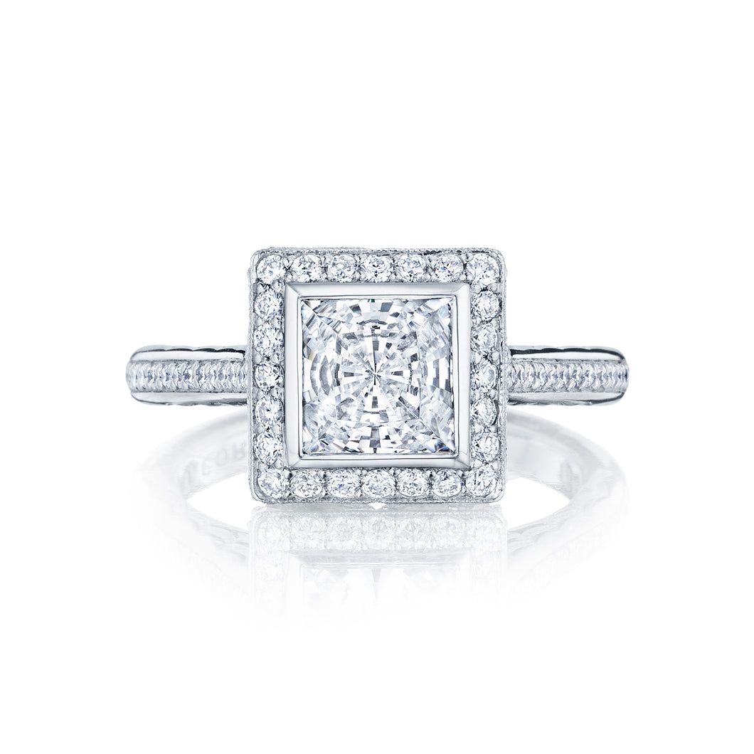 Tacori 18k White Gold Starlit Princess Diamond Engagement Ring (0.41 CTW)