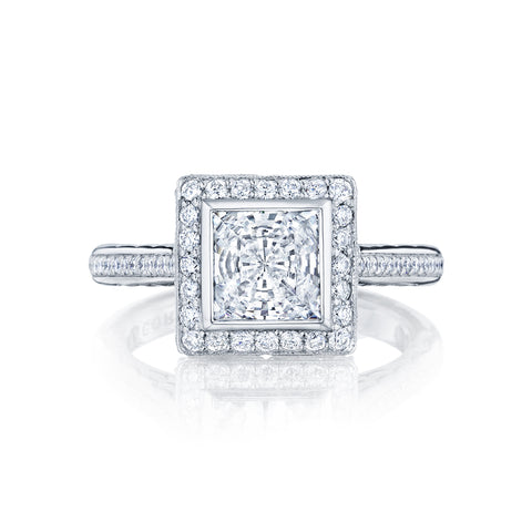 Tacori 18k White Gold Starlit Princess Diamond Engagement Ring Setting  (0.41 CTW)