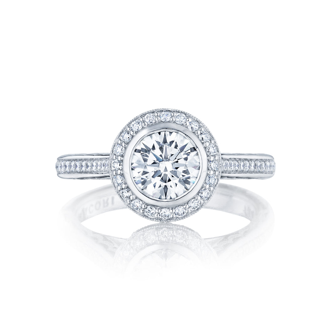 Tacori 18k White Gold Starlit Round Diamond Engagement Ring (0.3 CTW)