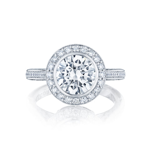 Tacori 18k White Gold Starlit Round Diamond Engagement Ring Setting   (0.44 CTW)