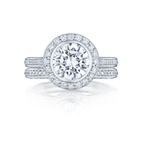 Tacori 18k White Gold Starlit Round Diamond Engagement Ring Setting   (0.44 CTW)