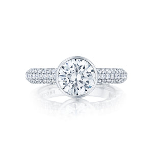 Tacori 18k White Gold Starlit Round Diamond Engagement Ring Setting  (0.67 CTW)