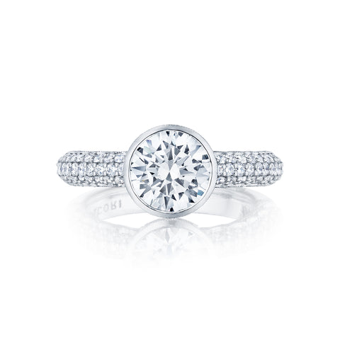 Tacori 18k White Gold Starlit Round Diamond Engagement Ring Setting  (0.67 CTW)