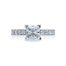 Load image into Gallery viewer, Tacori 18k White Gold Clean Crescent Princess Diamond Engagement Ring (0.89 CTW)