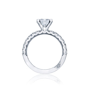 Tacori 18k White Gold Clean Crescent Princess Diamond Engagement Ring (0.89 CTW)