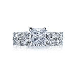 Tacori 18k White Gold Clean Crescent Princess Diamond Engagement Ring (0.89 CTW)