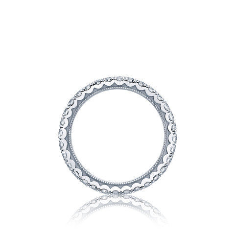 Tacori 18k White Gold Clean Crescent Diamond Wedding Band (1.03 CTW)