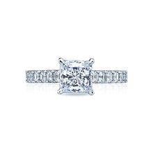 Load image into Gallery viewer, Tacori 18k White Gold Clean Crescent Princess Diamond Engagement Ring (0.95 CTW)