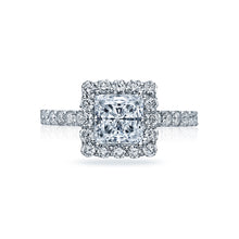Load image into Gallery viewer, Tacori 18k White Gold Full Bloom Princess Diamond Engagement Ring (0.82 CTW)