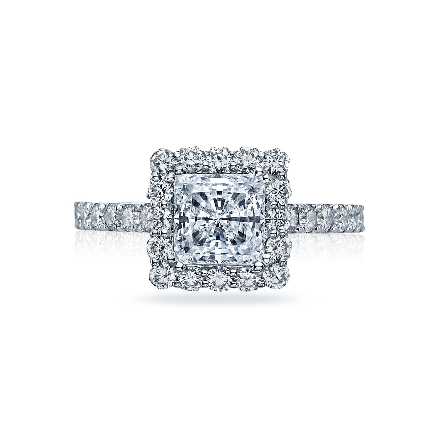 Tacori 18k White Gold Full Bloom Princess Diamond Engagement