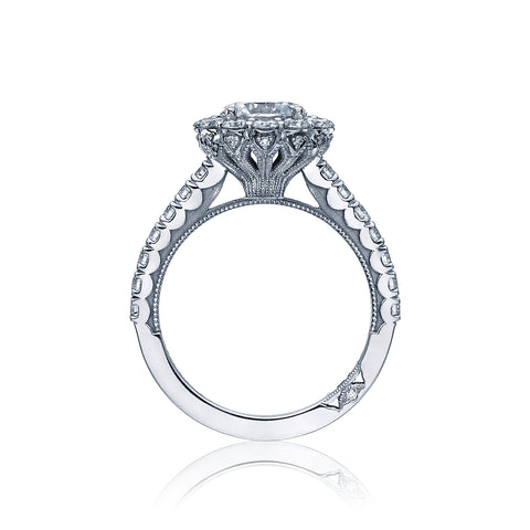 Tacori 18k White Gold Full Bloom Round Diamond Engagement Ring Setting (0.99 CTW)