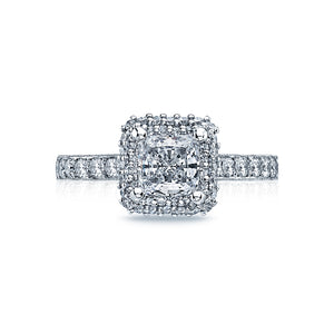 Tacori 18k White Gold Blooming Beauties White Gold Princess Diamond Engagement Ring (0.65 CTW)