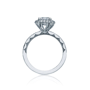 Tacori 18k White Gold Blooming Beauties White Gold Round Diamond Engagement Ring (0.63 CTW)