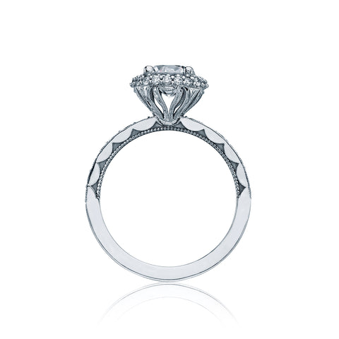 Tacori 18k White Gold Blooming Beauties White Gold Round Diamond Engagement Ring Setting (0.63 CTW)