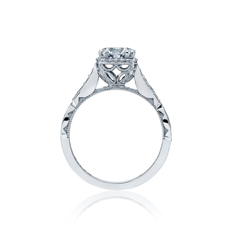 Tacori 18k White Gold Dantela Round Diamond Engagement Ring Setting (0.25 CTW)