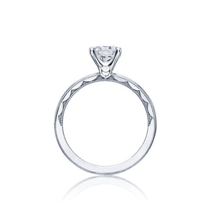 Tacori 18k White Gold Sculpted Crescent Round Diamond Engagement Ring Setting (0.5 CTW)