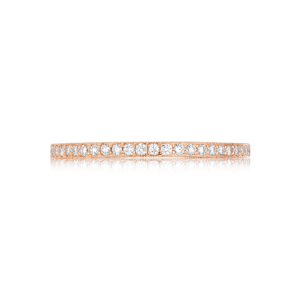 Tacori 18k Rose Gold Sculpted Crescent Eternity Diamond Wedding Band (0.35 CTW)