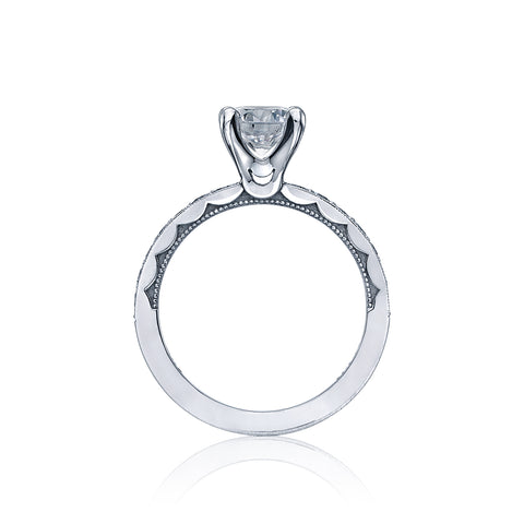 Tacori 18k White Gold Sculpted Crescent Round Diamond Engagement Ring Setting (0.41 CTW)