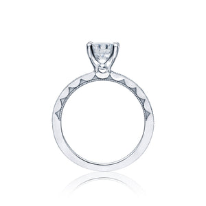 Tacori 18k White Gold Sculpted Crescent Round Diamond Engagement Ring Setting (0.19 CTW)