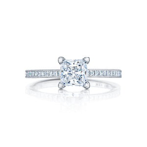 Tacori Platinum Petite Crescent Princess Diamond Engagement Ring (0.28CTW)