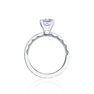 Tacori Platinum Petite Crescent Princess Diamond Engagement Ring (0.28CTW)