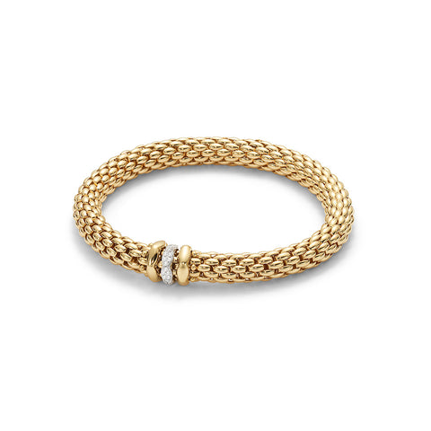 Fope LOVE NEST Yellow Gold Diamond Bracelet (0.19 CTW)