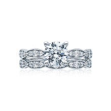 Load image into Gallery viewer, Tacori 18k White Gold Sculpted Crescent Round Diamond Engagement Ring (0.28 CTW)