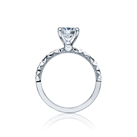 Tacori Platinum Sculpted Crescent Round Diamond Engagement Ring Setting   (0.15 CTW)