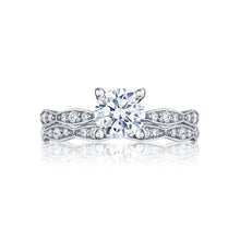 Load image into Gallery viewer, Tacori Platinum Sculpted Crescent Round Diamond Engagement Ring (0.15 CTW)