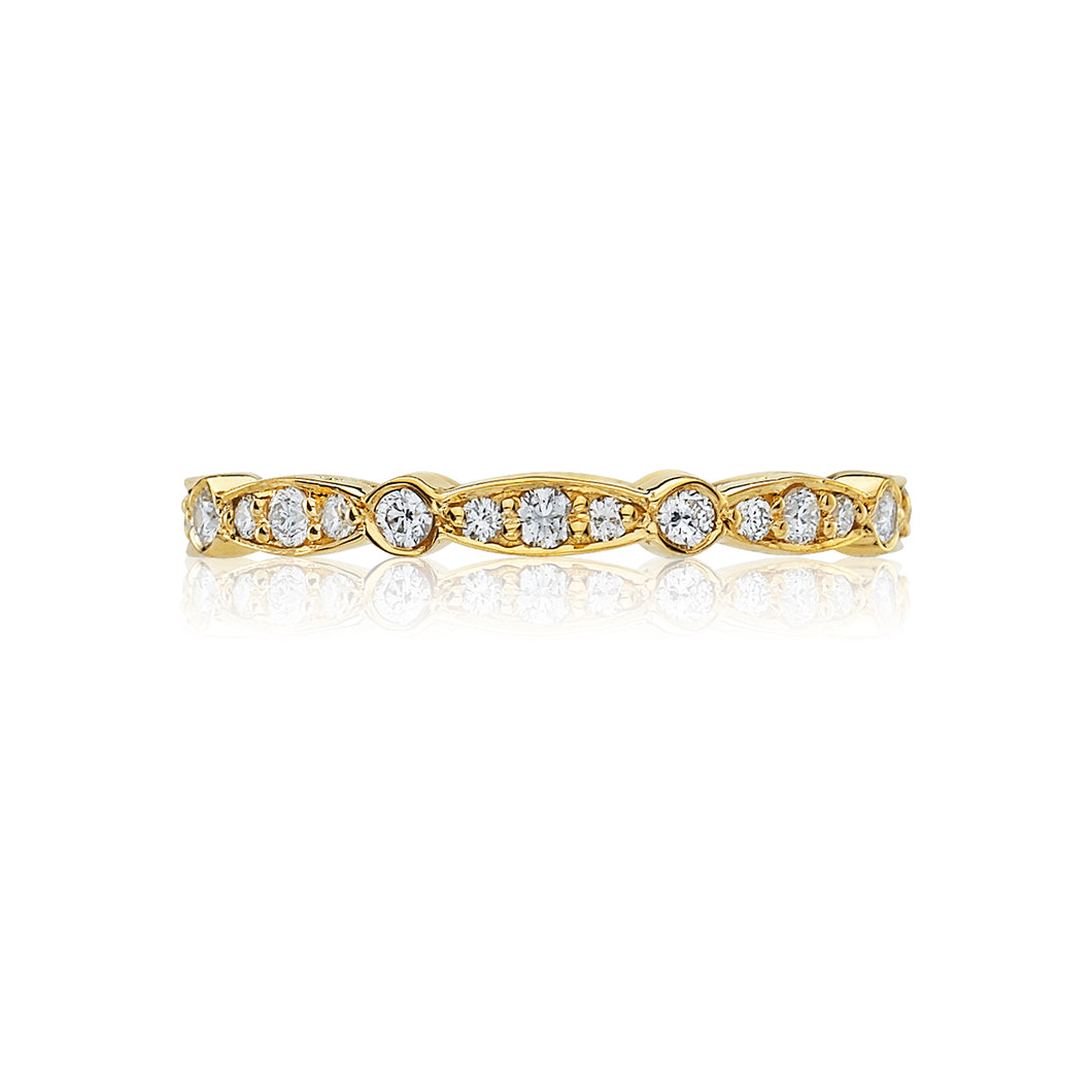 Tacori 18k Yellow Gold Sculpted Crescent Diamond Wedding Band (0.43 CTW)