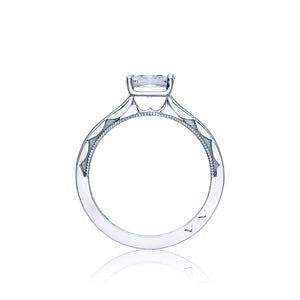 Tacori 18k White Gold Sculpted Crescent Princess Diamond Engagement Ring (0.5 CTW)