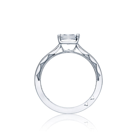 Tacori 18k White Gold Sculpted Crescent Princess Diamond Engagement Ring Setting (0.5 CTW)