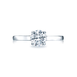 Tacori 18k White Gold Sculpted Crescent Round Diamond Engagement Ring Setting (0.5 CTW)