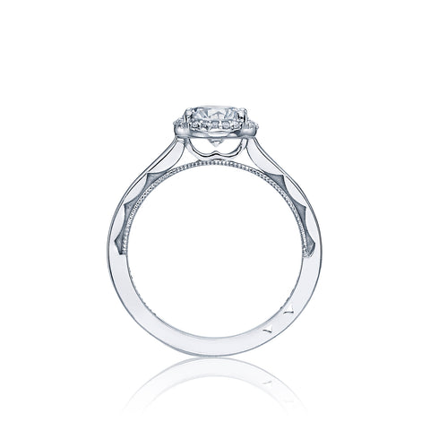 Tacori 18k White Gold Sculpted Crescent Round Diamond Engagement Ring Setting (0.06 CTW)