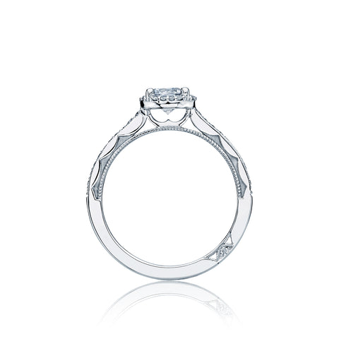 Tacori 18k White Gold Sculpted Crescent Round Diamond Engagement Ring Setting (0.18 CTW)