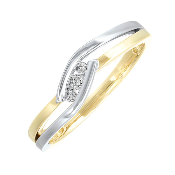 10k Two Tone Diamond Ring 0.06CTW