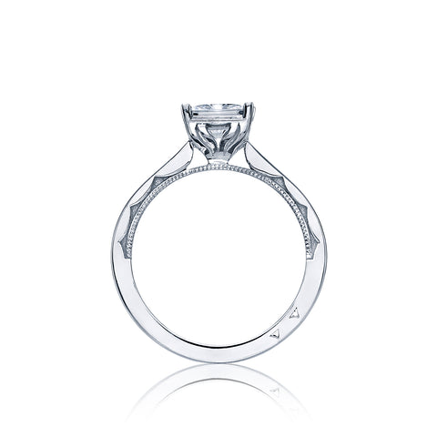 Tacori 18k White Gold Sculpted Crescent Princess Diamond Engagement Ring Setting (0.5 CTW)