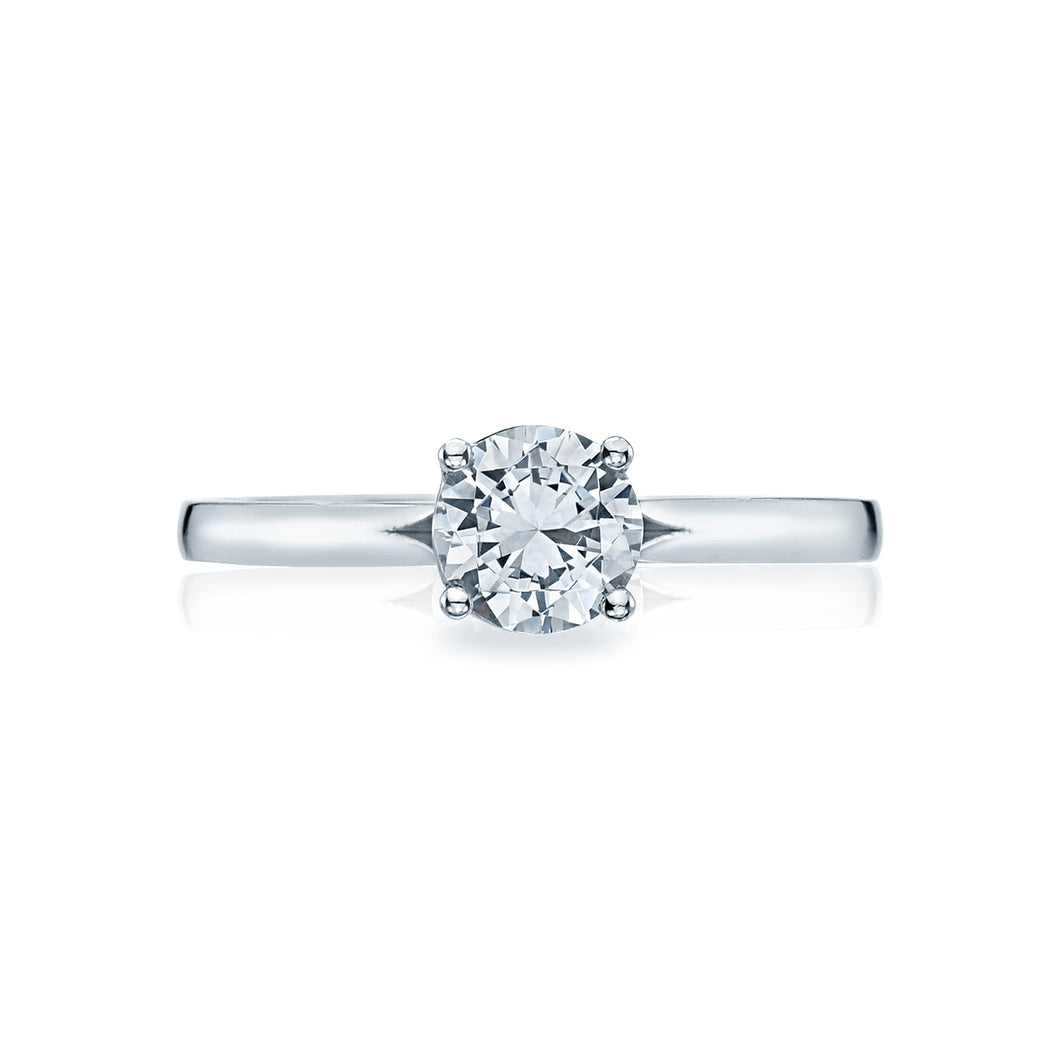 Tacori 18k White Gold Sculpted Crescent Princess Diamond Engagement Ring (0.5 CTW)