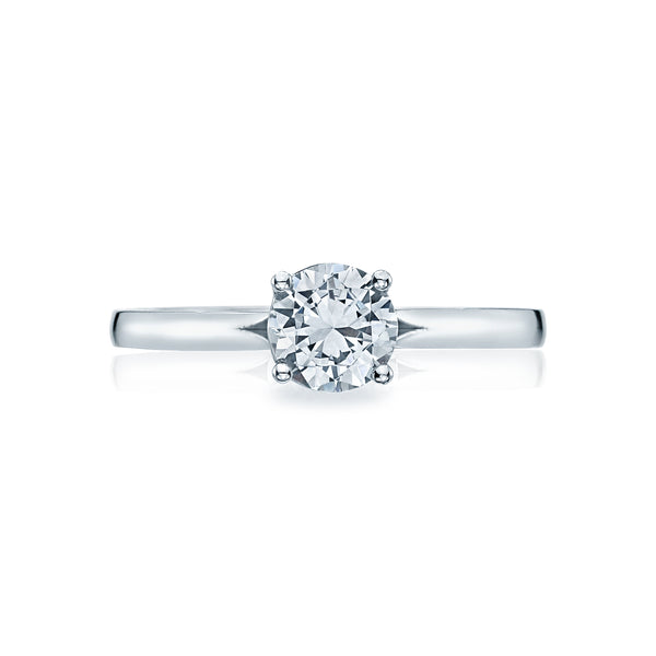 Tacori 18k White Gold Sculpted Crescent Round Diamond Engagement Ring Setting (0.5 CTW)