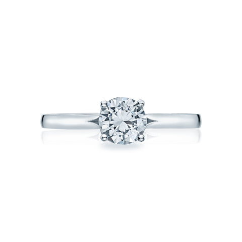 Tacori 18k White Gold Sculpted Crescent Princess Diamond Engagement Ring Setting (0.5 CTW)