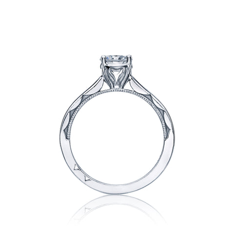 Tacori 18k White Gold Sculpted Crescent Princess Diamond Engagement Ring Setting (0.5 CTW)