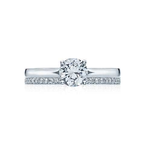 Tacori 18k White Gold Sculpted Crescent Princess Diamond Engagement Ring Setting (0.5 CTW)