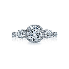 Load image into Gallery viewer, Tacori 18k White Gold Dantela Round Diamond Engagement Ring (0.59 CTW)