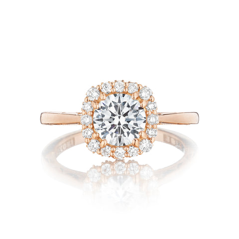 Tacori 18 Rose Gold Full Bloom Round Diamond Engagement Ring (0.31 CTW)