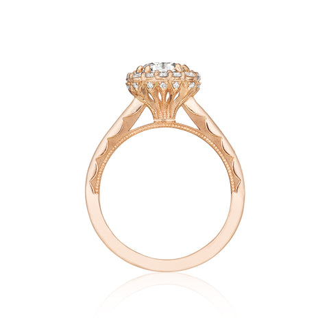 Tacori 18 Rose Gold Full Bloom Round Diamond Engagement Ring (0.31 CTW)