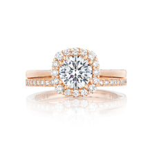 Load image into Gallery viewer, Tacori 18 Rose Gold Full Bloom Round Diamond Engagement Ring (0.31 CTW)