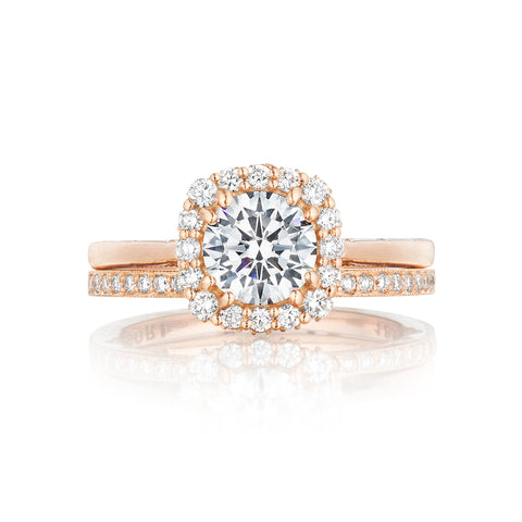 Tacori 18 Rose Gold Full Bloom Round Diamond Engagement Ring (0.31 CTW)
